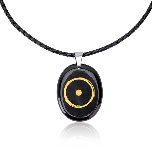 Amulett »Schwarzer Obsidians« mit Halskette