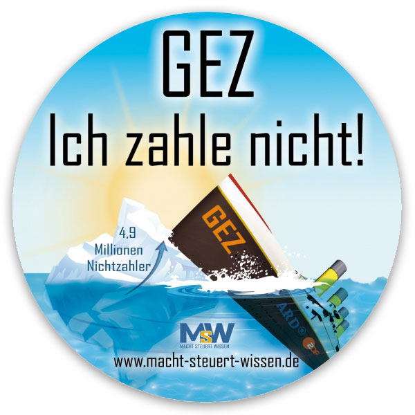 GEZ Ich zahle nicht! (Aufkleber)
